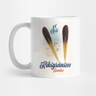 Riksgränsen, Sweden Ski poster. Mug